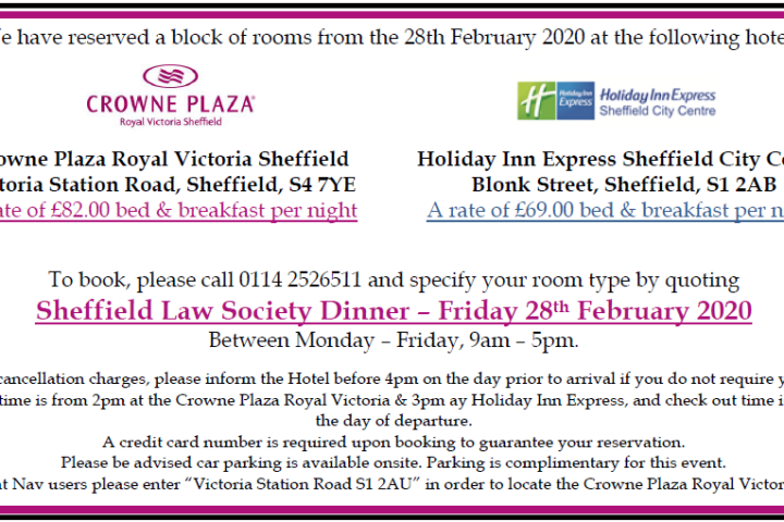 Accommodation Discount for 28th February 2020 ( Banquet and Awards)